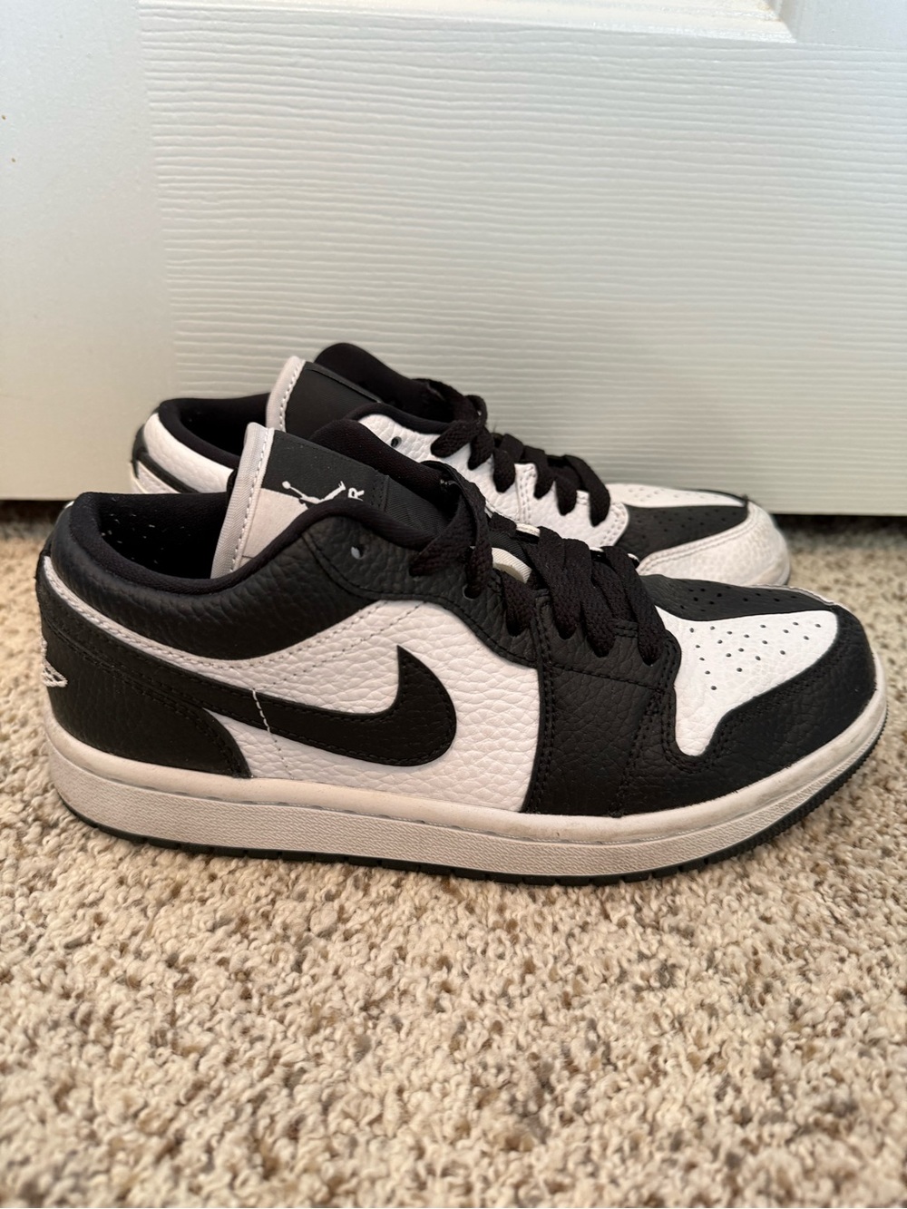 Nike Air Jordan Panda Low Tops, Black and White.